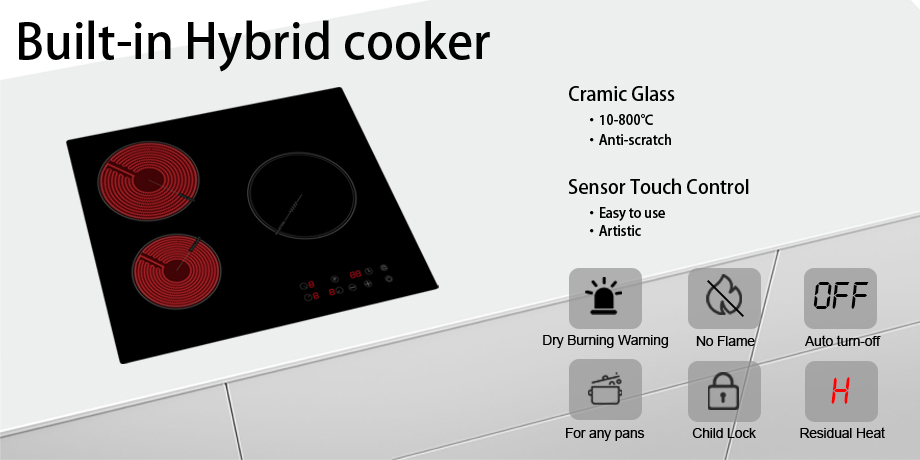 built-in Hybrid Induction Cooktop
